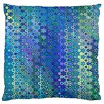 Boho Blue Wildflower Print Large Cushion Case (Two Sides) Front