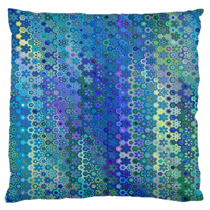 Boho Blue Wildflower Print Standard Flano Cushion Case (Two Sides)