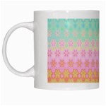 Boho Retro Pastel Floral Pattern White Mugs Left