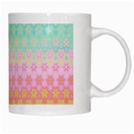 Boho Retro Pastel Floral Pattern White Mugs Right