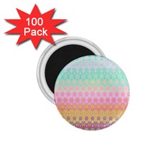 Boho Retro Pastel Floral Pattern 1 75  Magnets (100 Pack)  by SpinnyChairDesigns