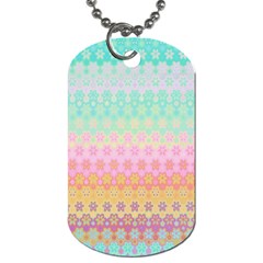 Boho Retro Pastel Floral Pattern Dog Tag (one Side) by SpinnyChairDesigns