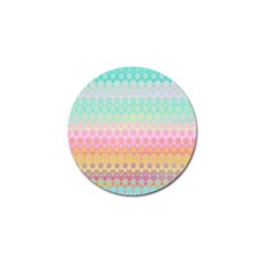 Boho Retro Pastel Floral Pattern Golf Ball Marker (10 Pack) by SpinnyChairDesigns