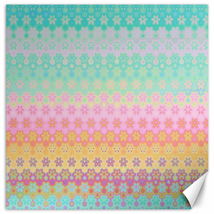 Boho Retro Pastel Floral Pattern Canvas 20  x 20 