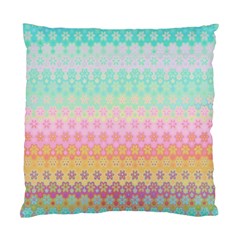 Boho Retro Pastel Floral Pattern Standard Cushion Case (two Sides) by SpinnyChairDesigns