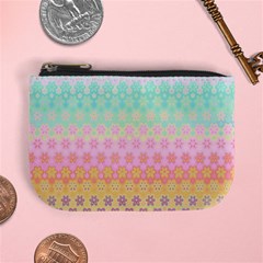 Boho Retro Pastel Floral Pattern Mini Coin Purse by SpinnyChairDesigns