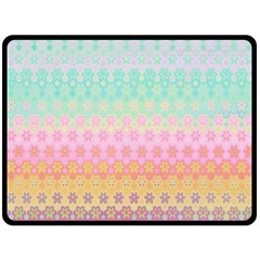 Boho Retro Pastel Floral Pattern Fleece Blanket (large)  by SpinnyChairDesigns