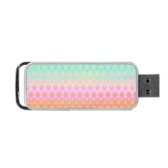 Boho Retro Pastel Floral Pattern Portable Usb Flash (one Side) by SpinnyChairDesigns