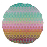 Boho Retro Pastel Floral Pattern Large 18  Premium Round Cushions Front