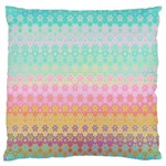 Boho Retro Pastel Floral Pattern Large Flano Cushion Case (Two Sides) Front