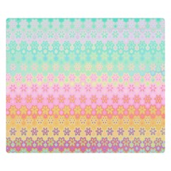 Boho Retro Pastel Floral Pattern Double Sided Flano Blanket (small)  by SpinnyChairDesigns