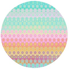 Boho Retro Pastel Floral Pattern Wooden Bottle Opener (round) by SpinnyChairDesigns