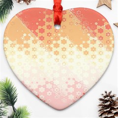 Abstract Floral Print Ornament (heart) by SpinnyChairDesigns