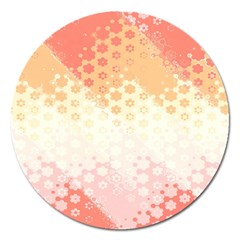 Abstract Floral Print Magnet 5  (round) by SpinnyChairDesigns