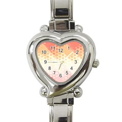 Abstract Floral Print Heart Italian Charm Watch by SpinnyChairDesigns