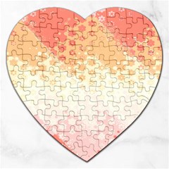 Abstract Floral Print Jigsaw Puzzle (heart) by SpinnyChairDesigns