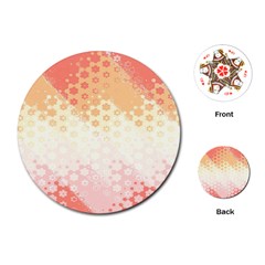 Abstract Floral Print Playing Cards Single Design (round) by SpinnyChairDesigns