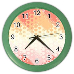 Abstract Floral Print Color Wall Clock by SpinnyChairDesigns