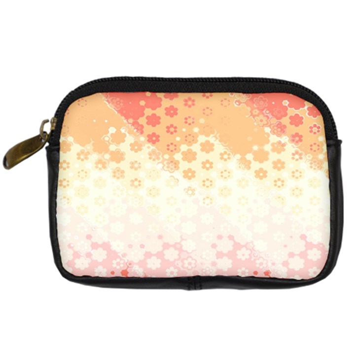 Abstract Floral Print Digital Camera Leather Case