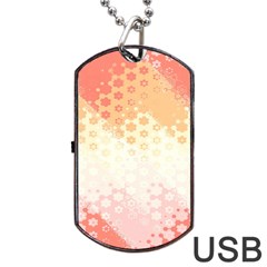 Abstract Floral Print Dog Tag Usb Flash (one Side) by SpinnyChairDesigns