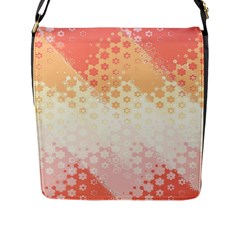 Abstract Floral Print Flap Closure Messenger Bag (l) by SpinnyChairDesigns