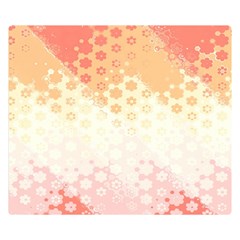 Abstract Floral Print Double Sided Flano Blanket (small)  by SpinnyChairDesigns