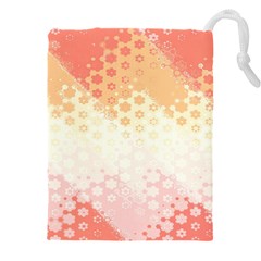 Abstract Floral Print Drawstring Pouch (5xl) by SpinnyChairDesigns