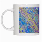 Boho Retro Wildflower Print White Mugs Left