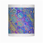 Boho Retro Wildflower Print White Mugs Center