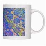 Boho Retro Wildflower Print White Mugs Right