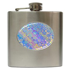 Boho Retro Wildflower Print Hip Flask (6 Oz) by SpinnyChairDesigns