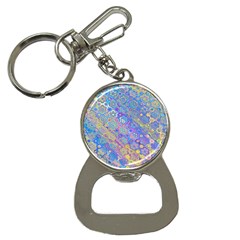 Boho Retro Wildflower Print Bottle Opener Key Chain by SpinnyChairDesigns