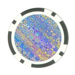 Boho Retro Wildflower Print Poker Chip Card Guard (10 pack) Front