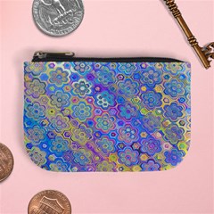 Boho Retro Wildflower Print Mini Coin Purse by SpinnyChairDesigns