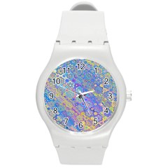 Boho Retro Wildflower Print Round Plastic Sport Watch (m) by SpinnyChairDesigns