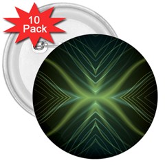 Abstract Green Stripes 3  Buttons (10 Pack)  by SpinnyChairDesigns