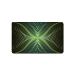 Abstract Green Stripes Magnet (name Card) by SpinnyChairDesigns