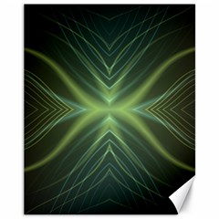 Abstract Green Stripes Canvas 11  X 14  by SpinnyChairDesigns