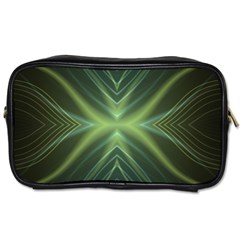 Abstract Green Stripes Toiletries Bag (one Side) by SpinnyChairDesigns