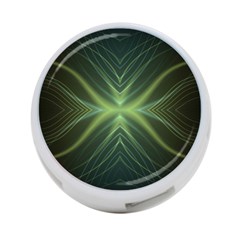 Abstract Green Stripes 4-port Usb Hub (two Sides) by SpinnyChairDesigns