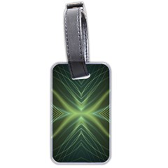 Abstract Green Stripes Luggage Tag (two Sides) by SpinnyChairDesigns