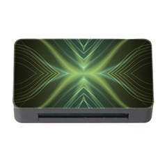 Abstract Green Stripes Memory Card Reader With Cf by SpinnyChairDesigns