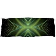 Abstract Green Stripes Body Pillow Case (dakimakura) by SpinnyChairDesigns