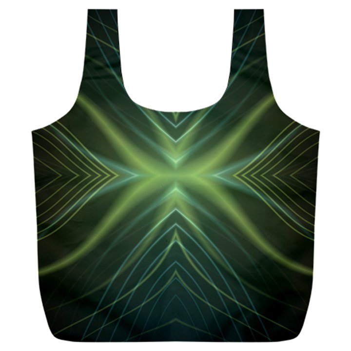 Abstract Green Stripes Full Print Recycle Bag (XXXL)