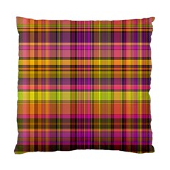 Pink Yellow Madras Plaid Standard Cushion Case (Two Sides)