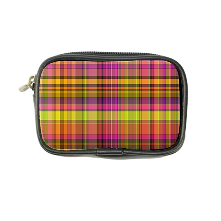 Pink Yellow Madras Plaid Coin Purse