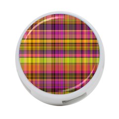 Pink Yellow Madras Plaid 4-Port USB Hub (Two Sides)