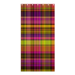 Pink Yellow Madras Plaid Shower Curtain 36  x 72  (Stall) 