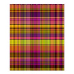 Pink Yellow Madras Plaid Shower Curtain 60  x 72  (Medium) 