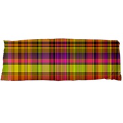 Pink Yellow Madras Plaid Body Pillow Case Dakimakura (Two Sides)